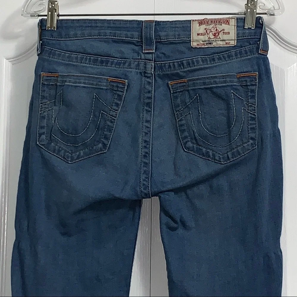 TRUE RELIGION Curvy Skinny denim Jeans Womens size 27 mid rise streetwear - Picture 5 of 14